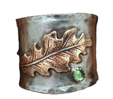 Wholesale ANTIQUE STYLE LEAF WITH JEWEL EMBOSSED METAL RING